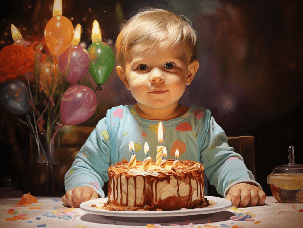 this is a image of a child celebrating his birthday.